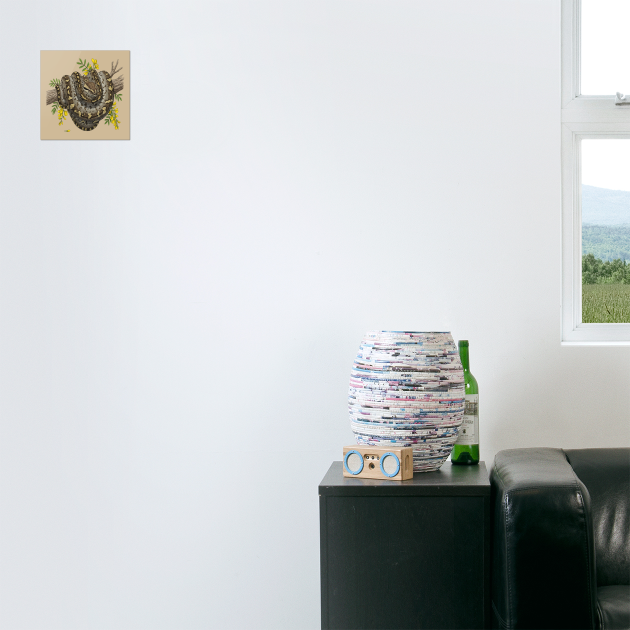 Majestic African Rock Python and Savanna Flowers by BirdsnStuff